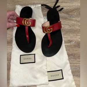 Gucci Marmont Leather Sandal